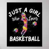 Gewoon een meisje dat van Basketball houdt Poster (Voorkant)