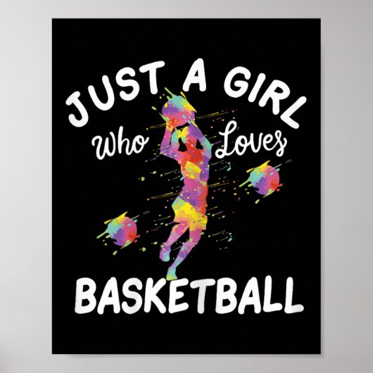 Gewoon een meisje dat van Basketball houdt Poster (Voorkant)