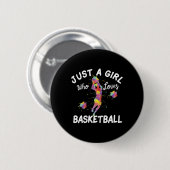 Gewoon een meisje dat van Basketball houdt Ronde Button 5,7 Cm (Voorkant /achterkant)