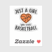 Gewoon een meisje dat van Basketball houdt Sticker (Vel)