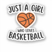 Gewoon een meisje dat van Basketball houdt Sticker (Voorkant)