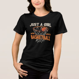 Gewoon een meisje dat van Basketball houdt Tri-Blend Shirt