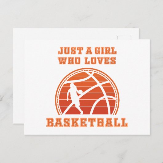 Gewoon een meisje dat van Basketball houdt Uitnodiging Briefkaart (Voorkant / Achterkant)