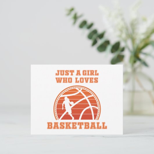 Gewoon een meisje dat van Basketball houdt Uitnodiging Briefkaart (Staand voorkant)