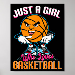 Gewoon een meisje dat van Basketball Quote houdt v Poster