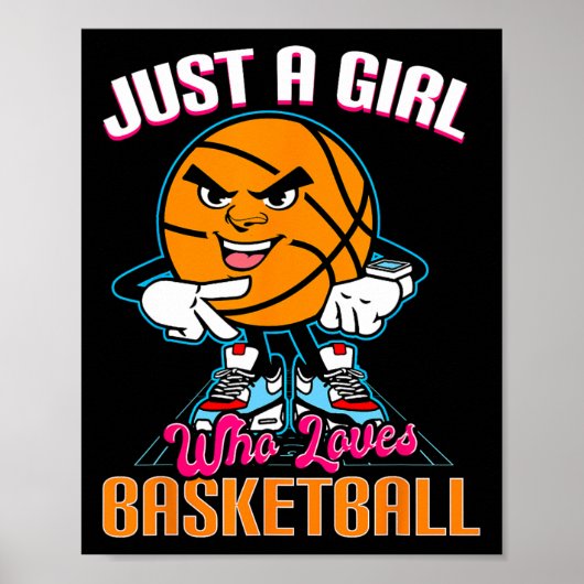 Gewoon een meisje dat van Basketball Quote houdt v Poster (Voorkant)