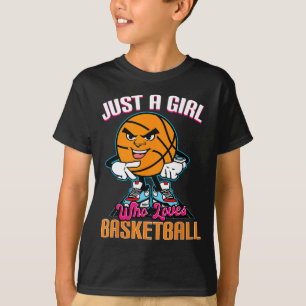 Gewoon een meisje dat van Basketball Quote houdt v T-shirt