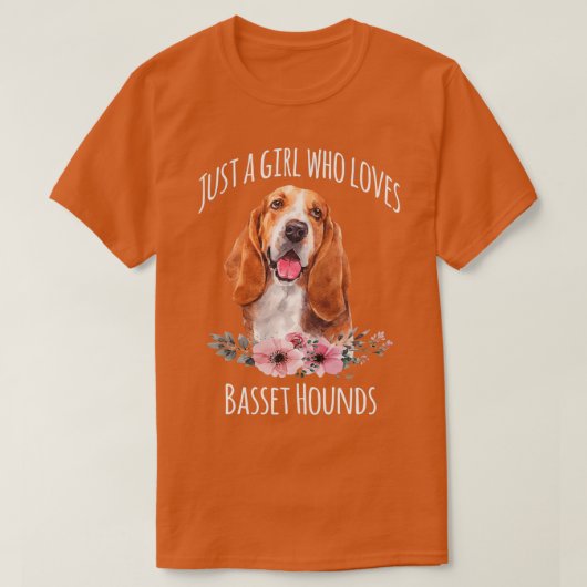 Gewoon een meisje dat van Basset Hounds Basset Hou T-shirt (Design voorkant)
