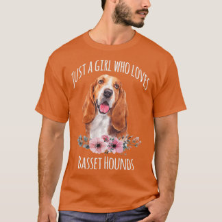Gewoon een meisje dat van Basset Hounds Basset Hou T-shirt