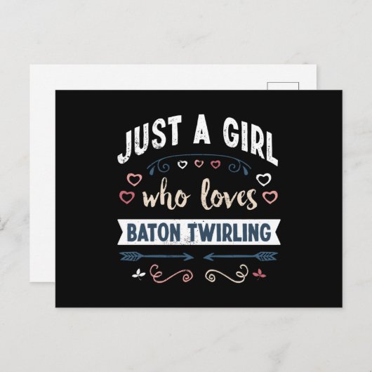 Gewoon een meisje dat van Baton Twirling Funny Gif Briefkaart (Voorkant / Achterkant)