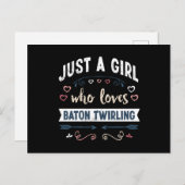 Gewoon een meisje dat van baton twirling houdt, le briefkaart (Voorkant / Achterkant)