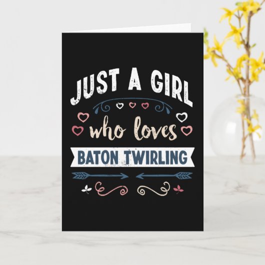 Gewoon een meisje dat van baton twirling houdt, le kaart (Gele Bloem)