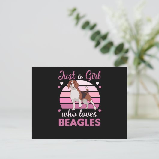 Gewoon een meisje dat van beagles houdt - een zoet briefkaart (Staand voorkant)