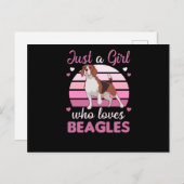 Gewoon een meisje dat van beagles houdt - een zoet briefkaart (Voorkant / Achterkant)
