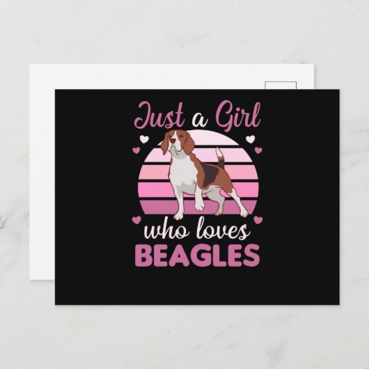 Gewoon een meisje dat van beagles houdt - een zoet briefkaart (Voorkant / Achterkant)