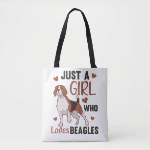 Gewoon een meisje dat van beagles houdt - een zoet tote bag