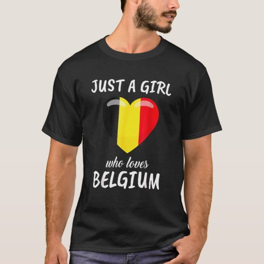 Gewoon een meisje dat van België houdt, Belgisch r T-shirt (Voorkant)