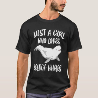 Gewoon een meisje dat van Beluga Whales Animal hou T-shirt