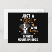 Gewoon een meisje dat van Bernese Mountain Dog Dog Briefkaart (Voorkant / Achterkant)