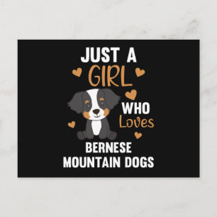 Gewoon een meisje dat van Bernese Mountain Dog Dog Briefkaart
