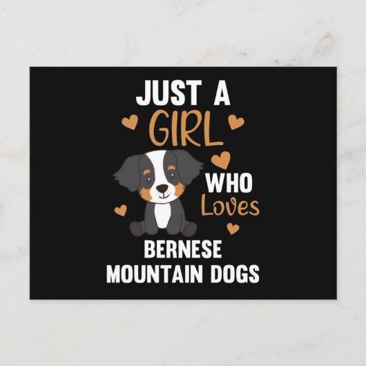 Gewoon een meisje dat van Bernese Mountain Dog Dog Briefkaart (Voorkant)