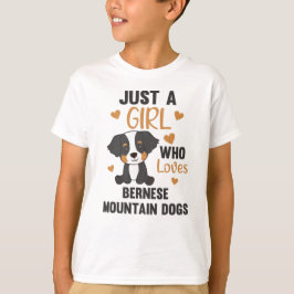 Gewoon een meisje dat van Bernese Mountain Dog Dog T-shirt