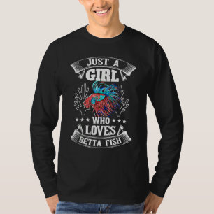 Gewoon een meisje dat van Betta vissen Aquarium vi T-shirt