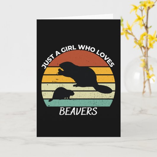 Gewoon een meisje dat van bevers houdt kaart (Gele Bloem)