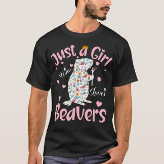 Gewoon Een Meisje Dat Van Bevers Houdt Vrouwen Mei T-shirt