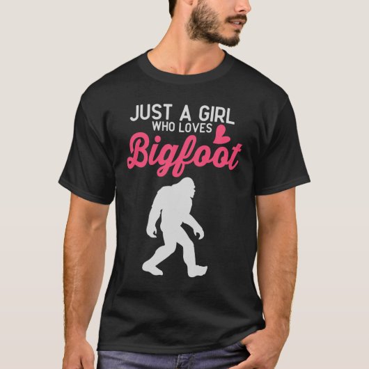 Gewoon een meisje dat van Bigfoot houdt T-shirt (Voorkant)