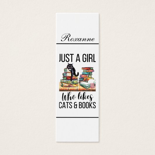 Gewoon een meisje dat van Bladwijzer houdt Mini Visitekaartjes (Voorkant)