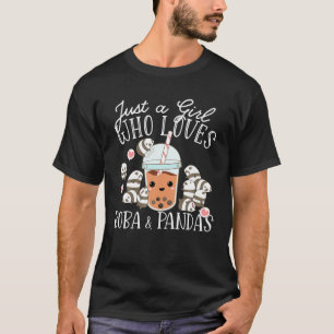 Gewoon een meisje dat van Boba Bubble Tea Kawaii J T-shirt