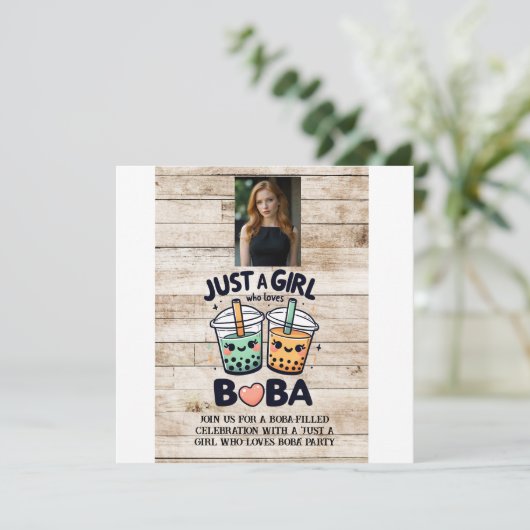 Gewoon een meisje dat van Boba houdt Kaart (Staand voorkant)