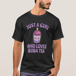 Gewoon een meisje dat van Boba Tea Gift Kawaii hou T-shirt