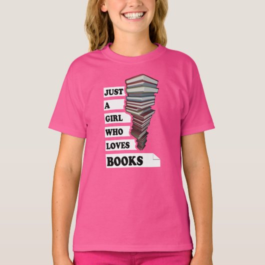 Gewoon een meisje dat van boek houdt | Citaat voor T-shirt (Voorkant)