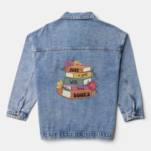 Gewoon een meisje dat van boek houdt denim jacket (Achterkant)