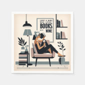 Gewoon een meisje dat van boeken en wijn houdt servet (Voorkant)