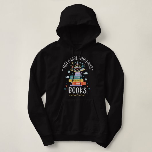Gewoon een meisje dat van boeken houdt, cadeautjes hoodie (Design voorkant)