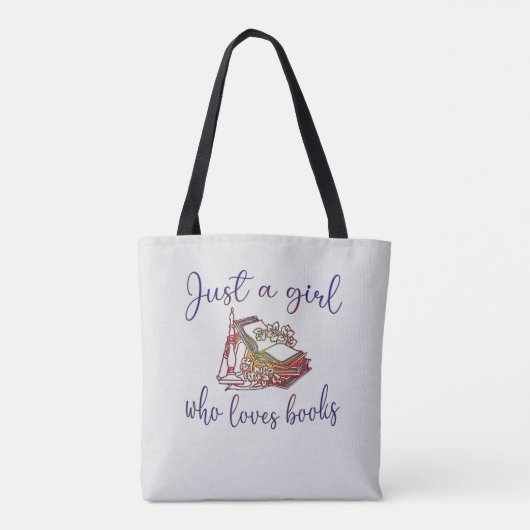 Gewoon een meisje dat van boeken houdt tote bag (Achterkant)
