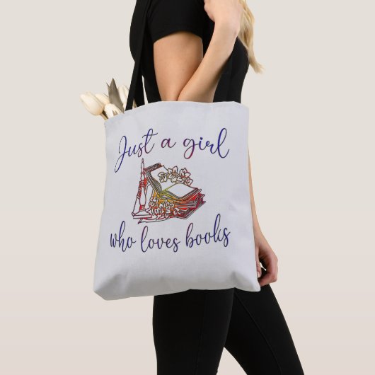 Gewoon een meisje dat van boeken houdt tote bag (Dichtbij)