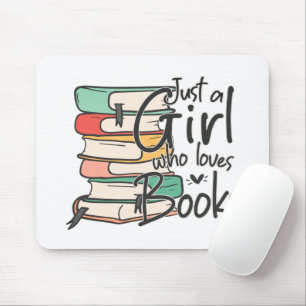 Gewoon een meisje dat van boeken houdt typografie muismat
