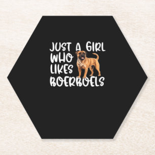 Gewoon een meisje dat van Boerboels klassieke T-sh Kartonnen Onderzetters