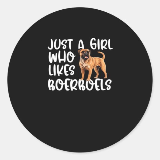 Gewoon een meisje dat van Boerboels klassieke T-sh Ronde Sticker (Voorkant)