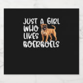 Gewoon een meisje dat van Boerboels klassieke T-sh Sparkling Wijnetiket (Enkel label)