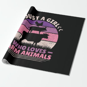 Gewoon een meisje dat van boerderijdieren houdt en cadeaupapier