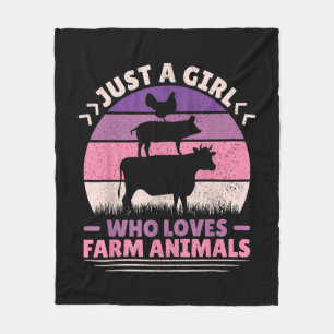 Gewoon een meisje dat van boerderijdieren houdt en fleece deken