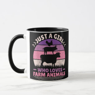 Gewoon een meisje dat van boerderijdieren houdt en mok