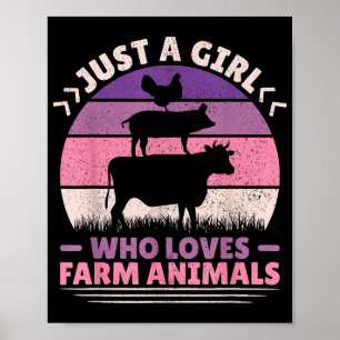 Gewoon een meisje dat van boerderijdieren houdt en poster