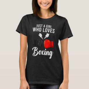 Gewoon een meisje dat van boksen boksvrouwen houdt t-shirt