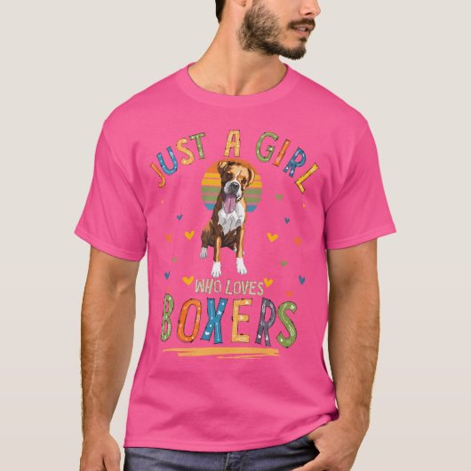 Gewoon een meisje dat van boksers houdt Funny Boxe T-shirt (Voorkant)